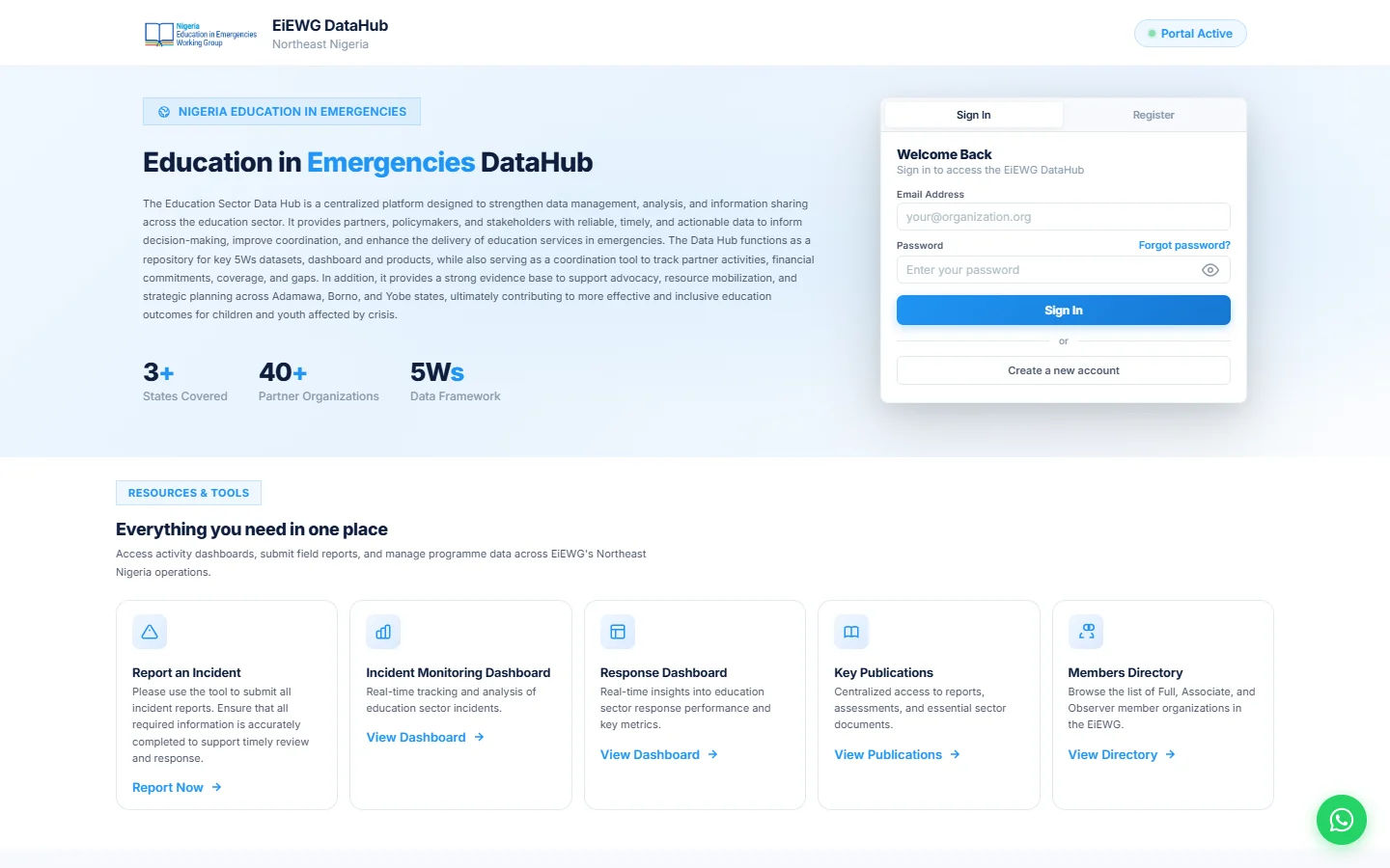 EiEWG DataHub screenshot